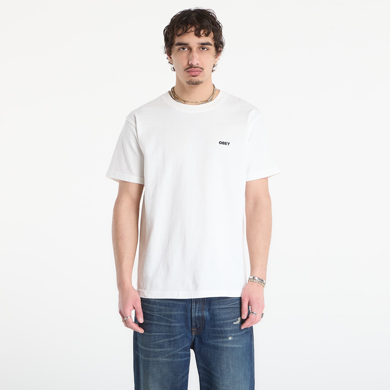 T-shirt OBEY Bold Icon Face Pigment Vintage White L