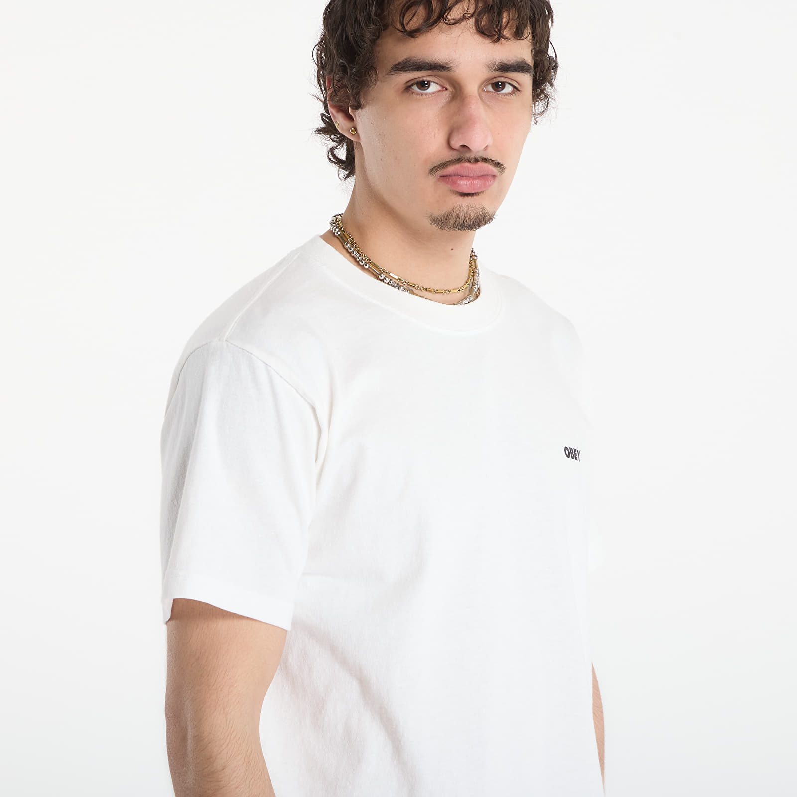 Ανδρικά μπλουζάκια OBEY Bold Icon Face Pigment Vintage White
