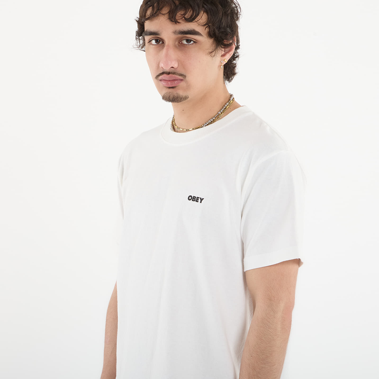 Ανδρικά μπλουζάκια OBEY Bold Icon Face Pigment Vintage White