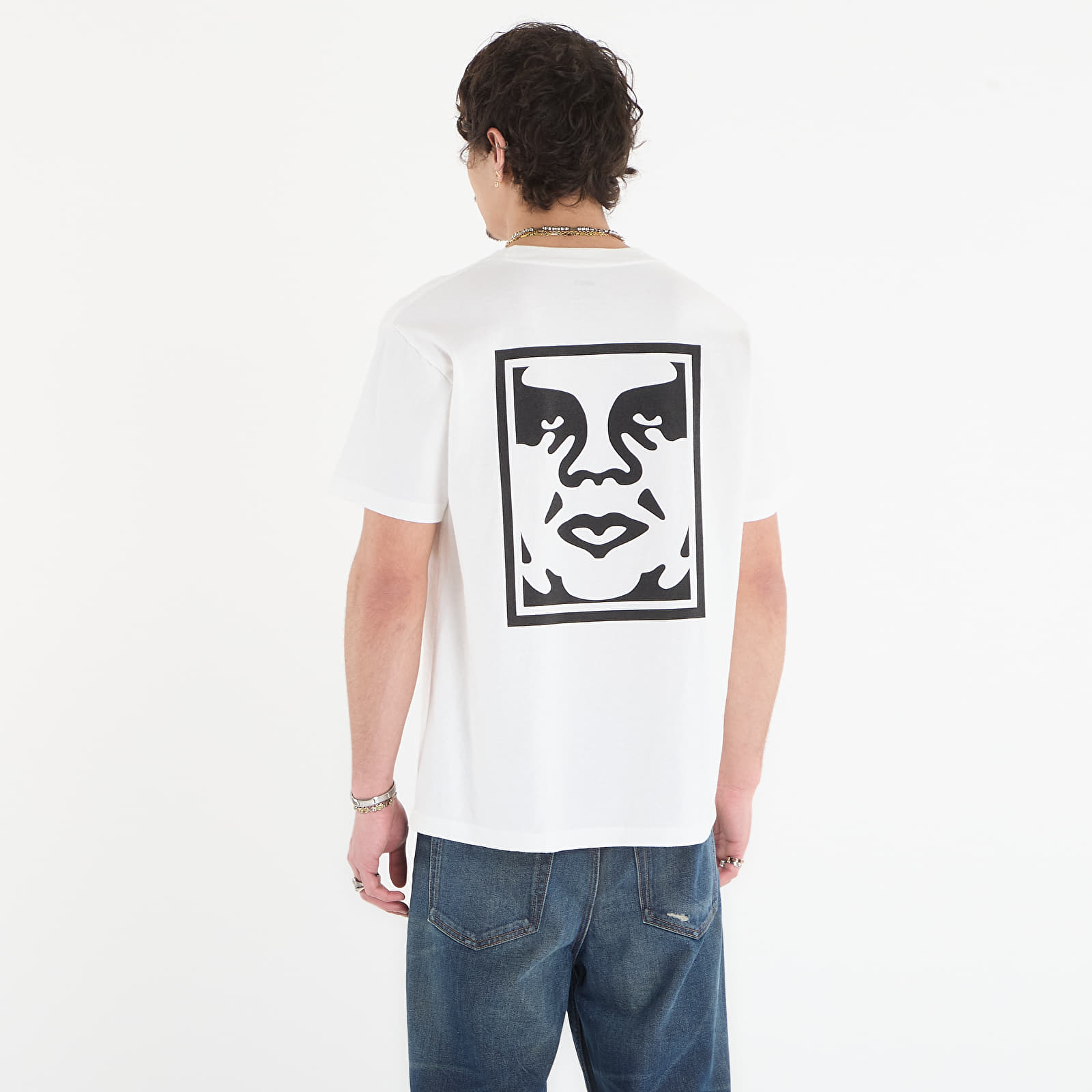 Ανδρικά μπλουζάκια OBEY Bold Icon Face Pigment Vintage White