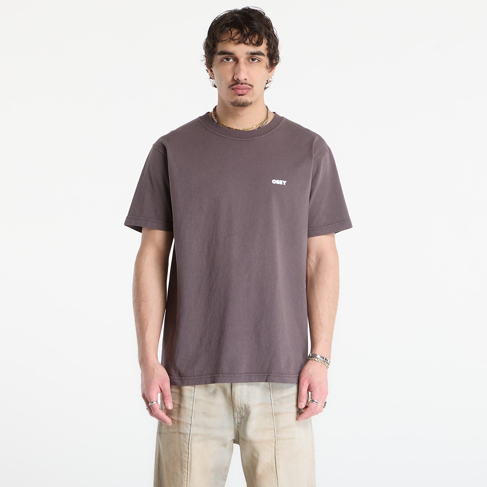 T-shirt OBEY Bold Icon Face Pigment Dusty Black L