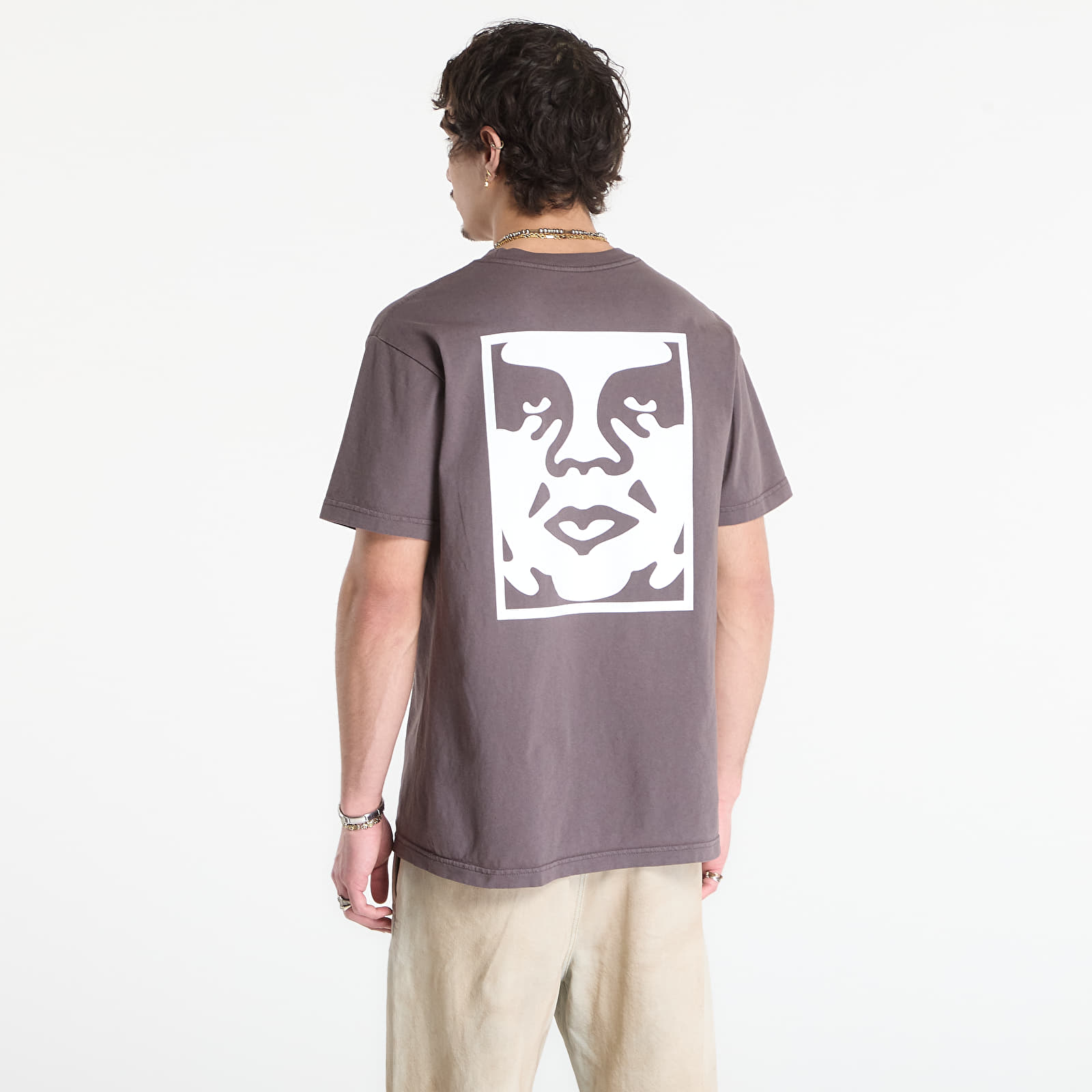 Ανδρικά μπλουζάκια OBEY Bold Icon Face Pigment Dusty Black