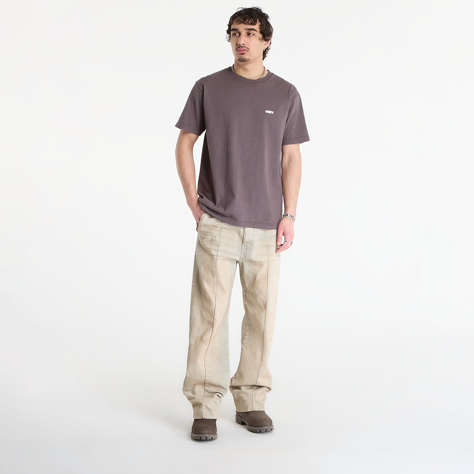 Ανδρικά μπλουζάκια OBEY Bold Icon Face Pigment Dusty Black