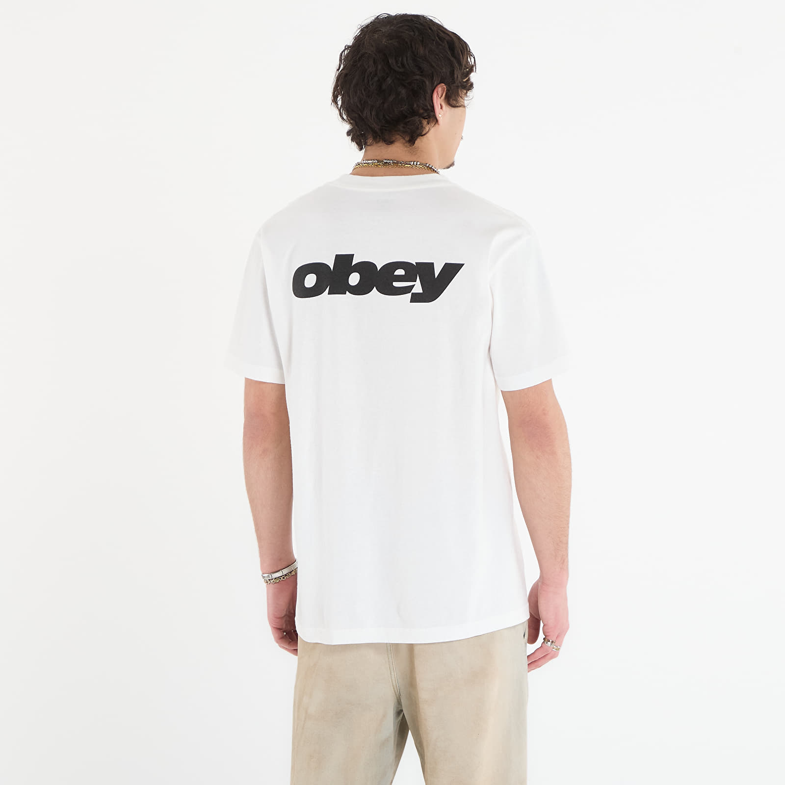 Ανδρικά μπλουζάκια OBEY Bounce Pigment Vintage White