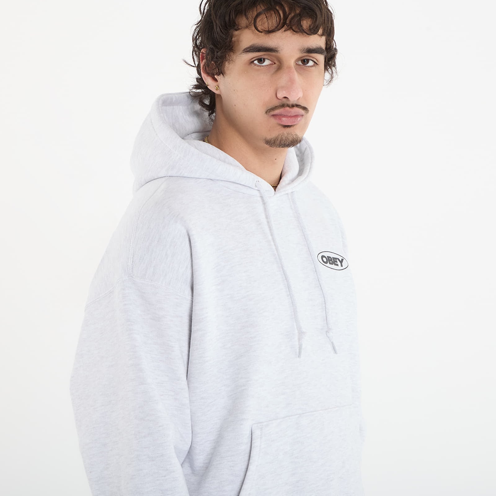 Pánske mikiny OBEY Oval Cities Hood Ash Grey