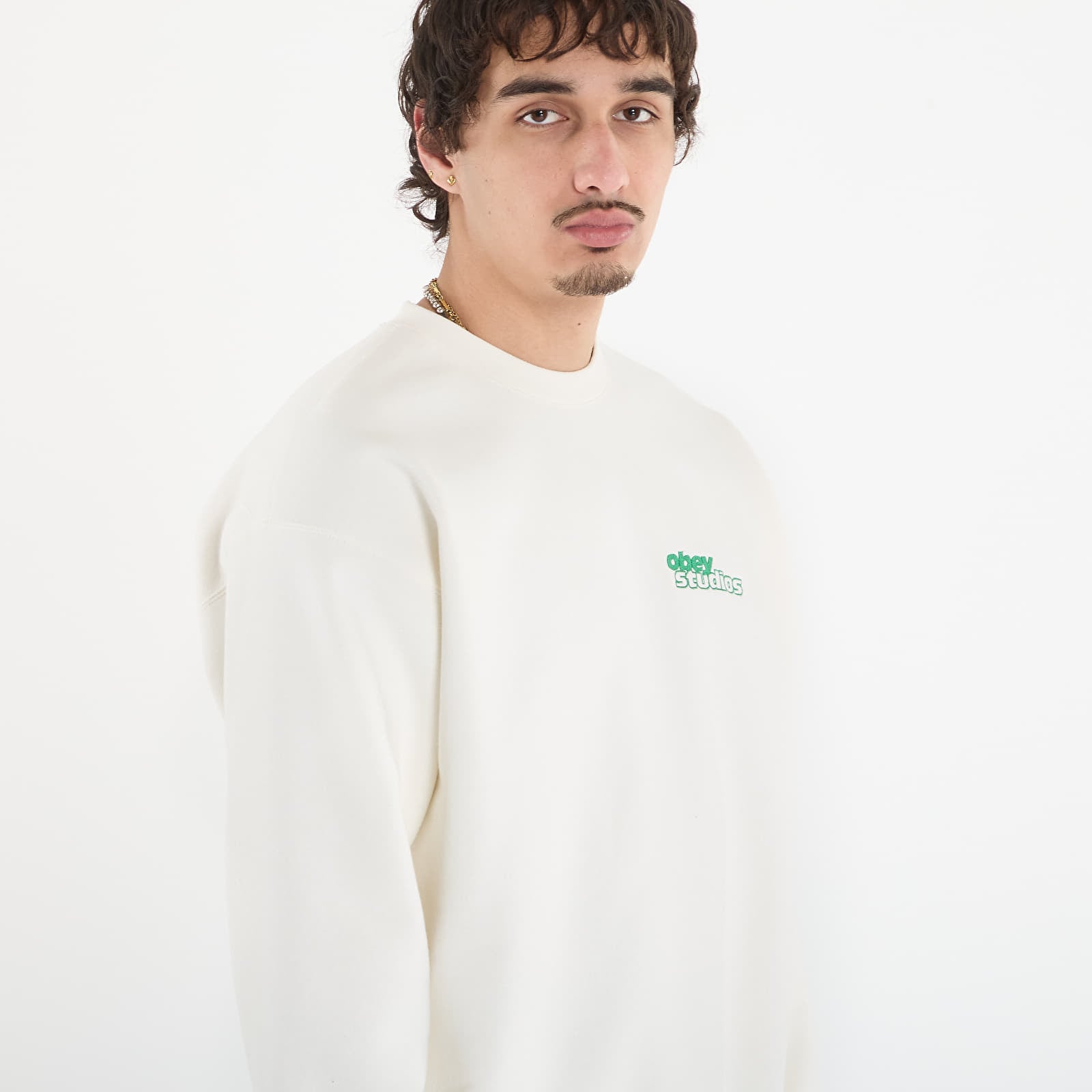 Pánske mikiny OBEY Tonic Crew Off White