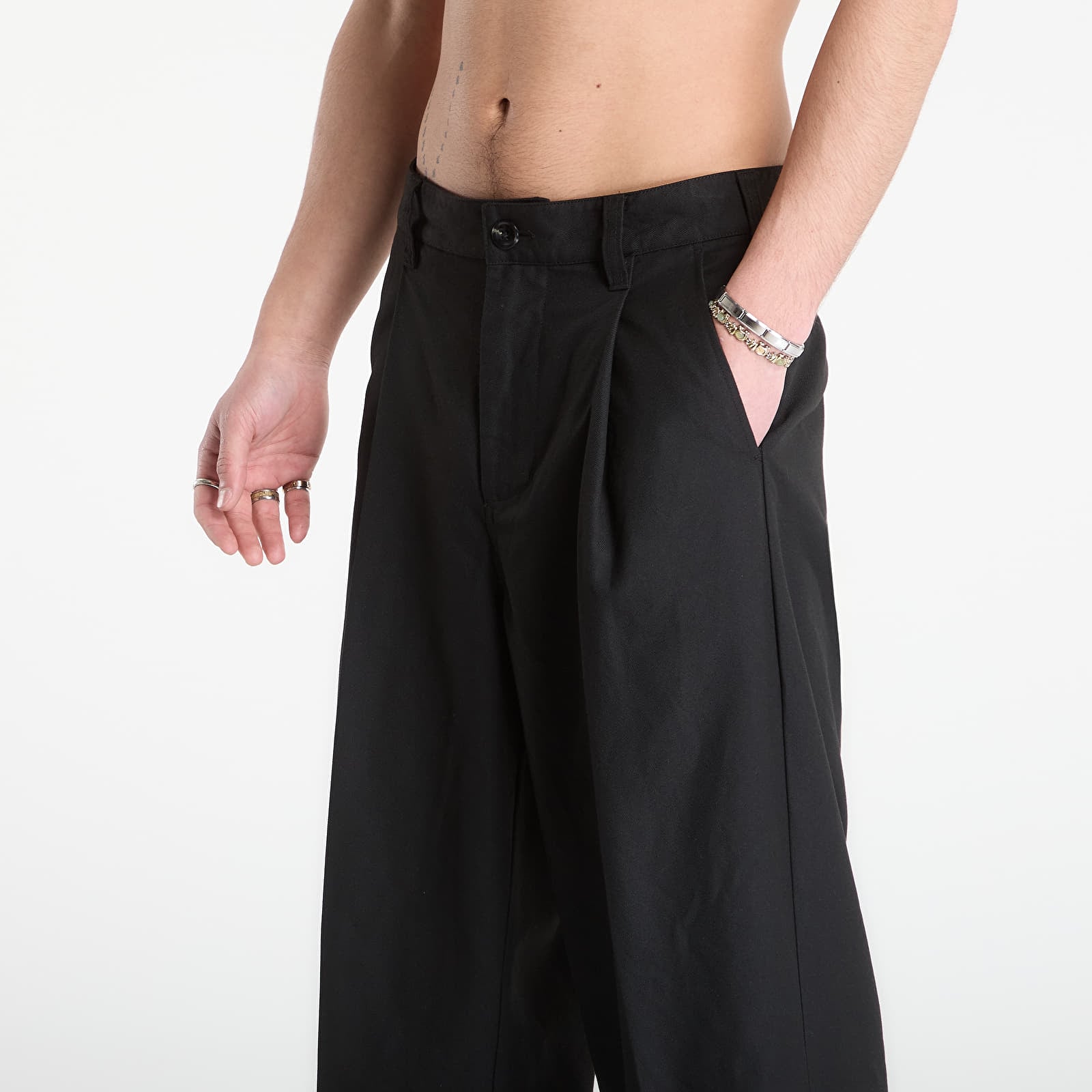 Pánske nohavice OBEY Dean Pleated Pant Black