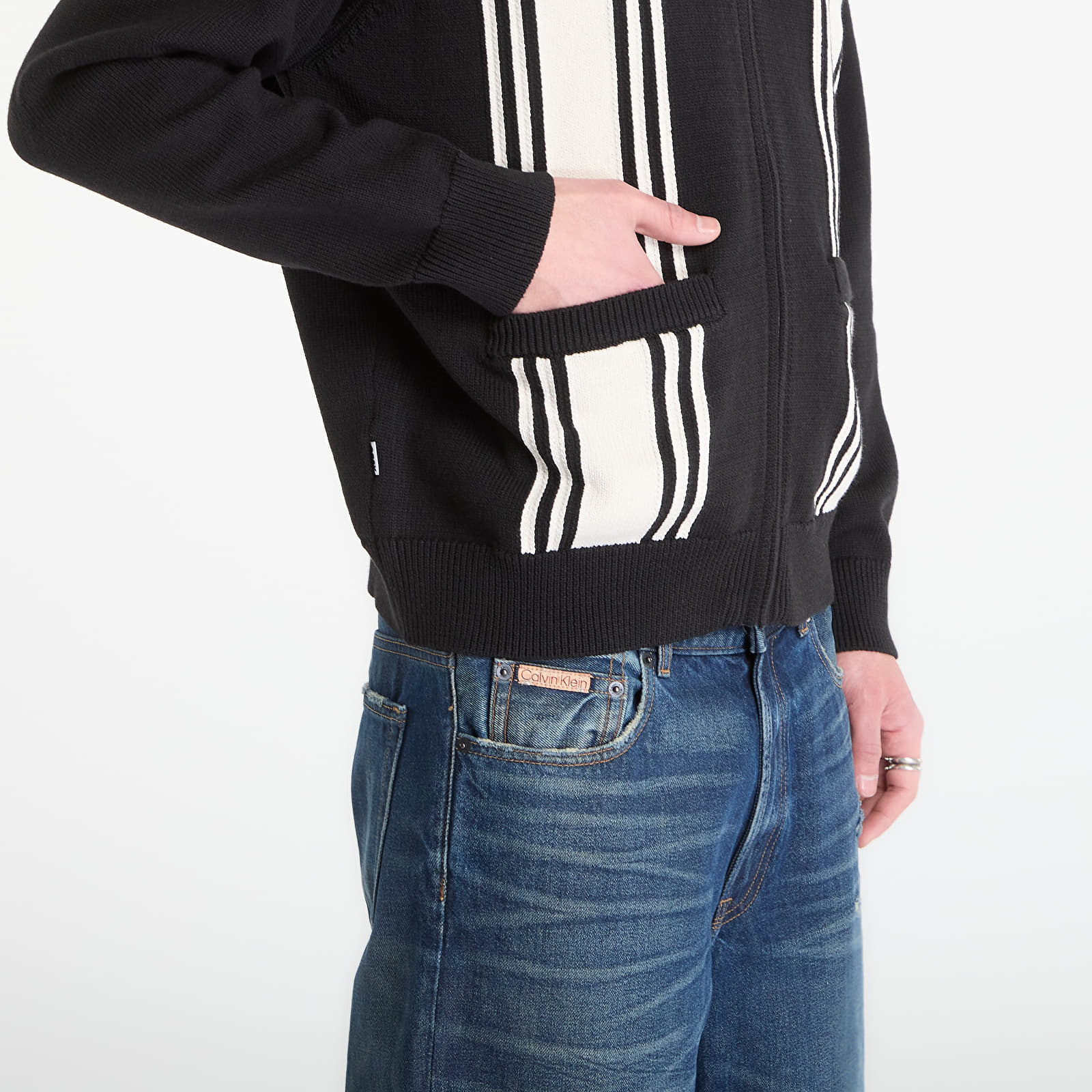 Muške majice OBEY Matt Zip Up Sweater Black Multi