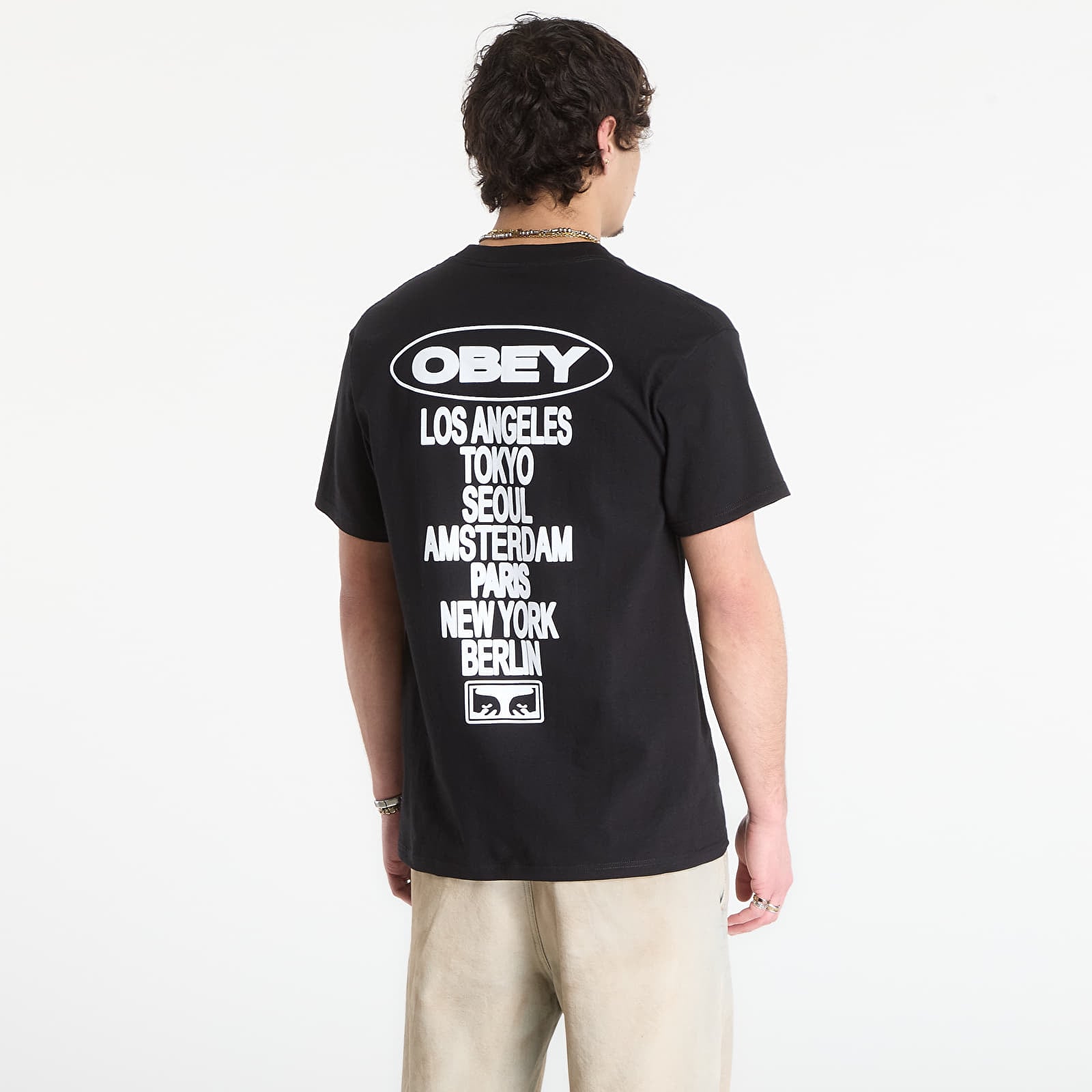 Ανδρικά μπλουζάκια OBEY Global Impact Black