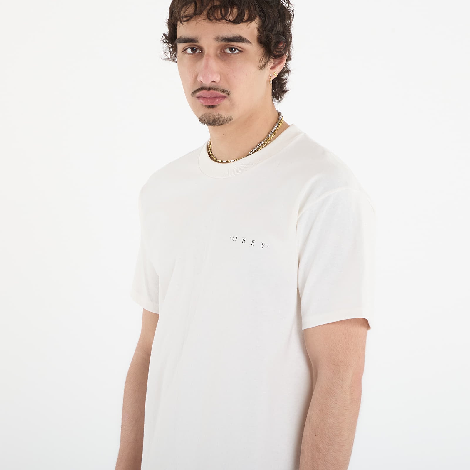 Vyriški marškinėliai OBEY Architecture Of The Uni Vintage White