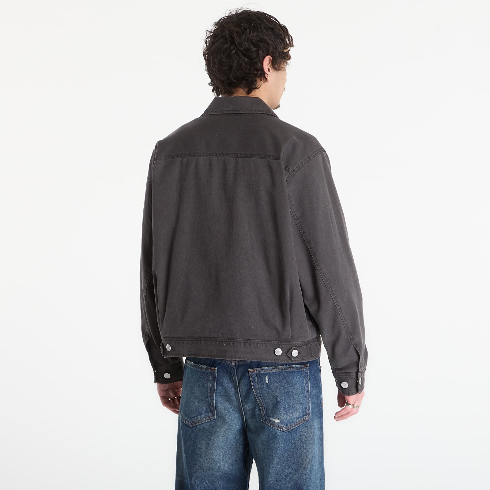 Herrenjacken OBEY Walter Work Jacket Black Faded Wash