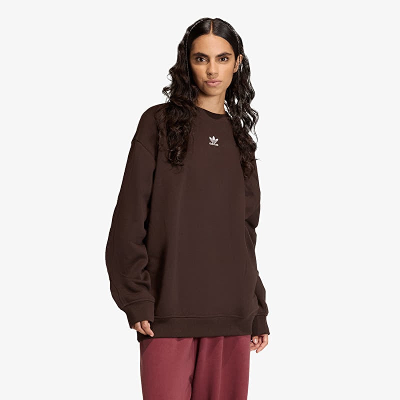Sweatshirt adidas Essentials Fleece Long Oversized Crew Sweatshirt Aurora Coffee