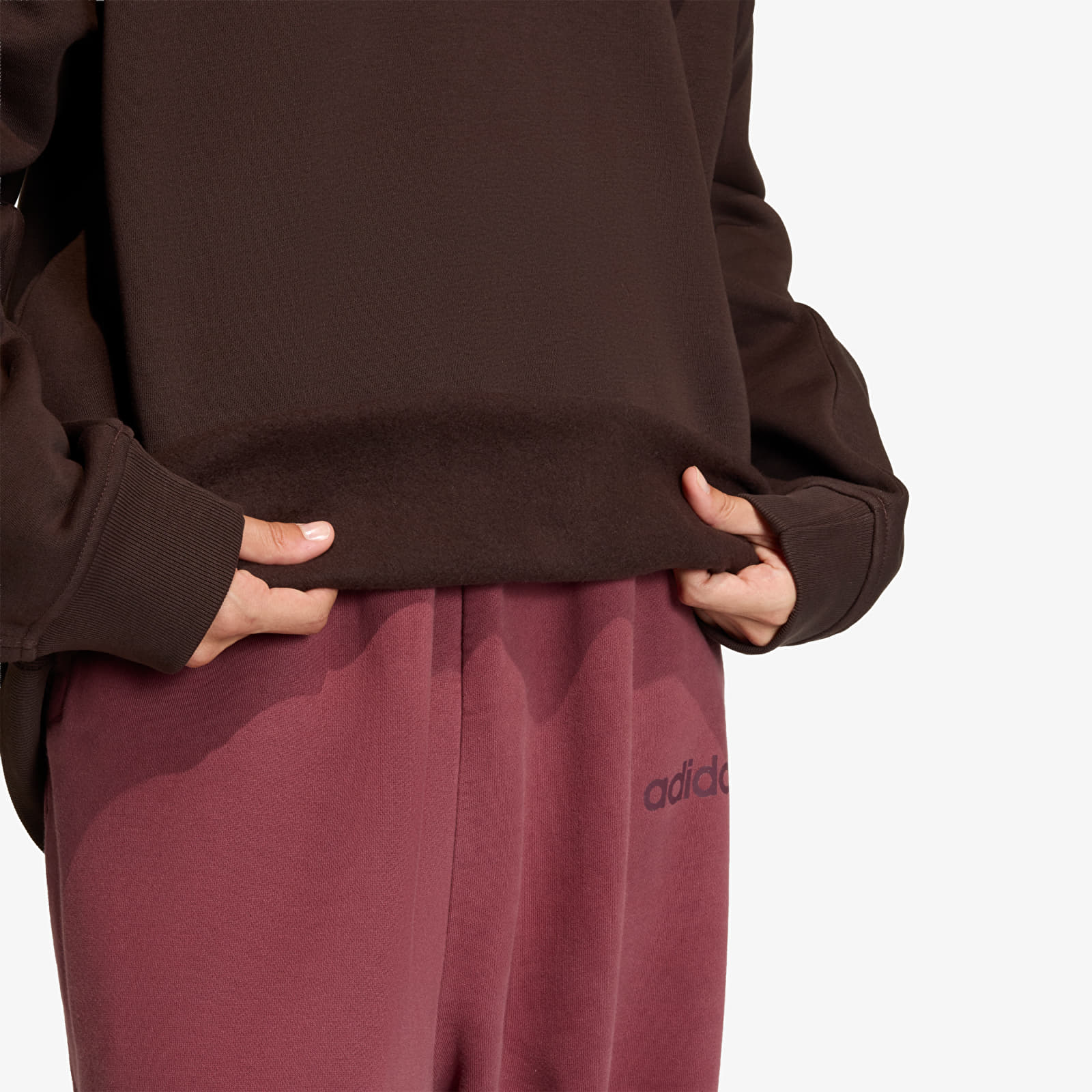 Ženske dukserice adidas Essentials Crew Fleece Oversized Aurora Coffee