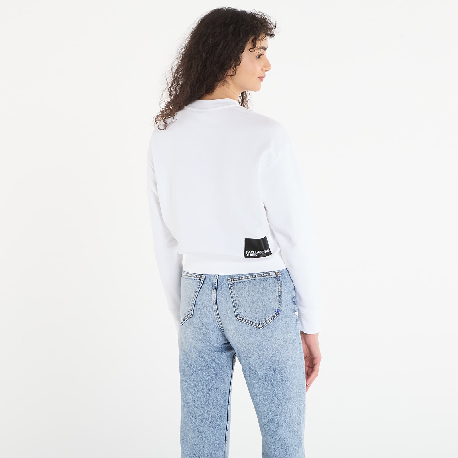 Mikiny Karl Lagerfeld Jeans Reg Essential Logo Sweat White
