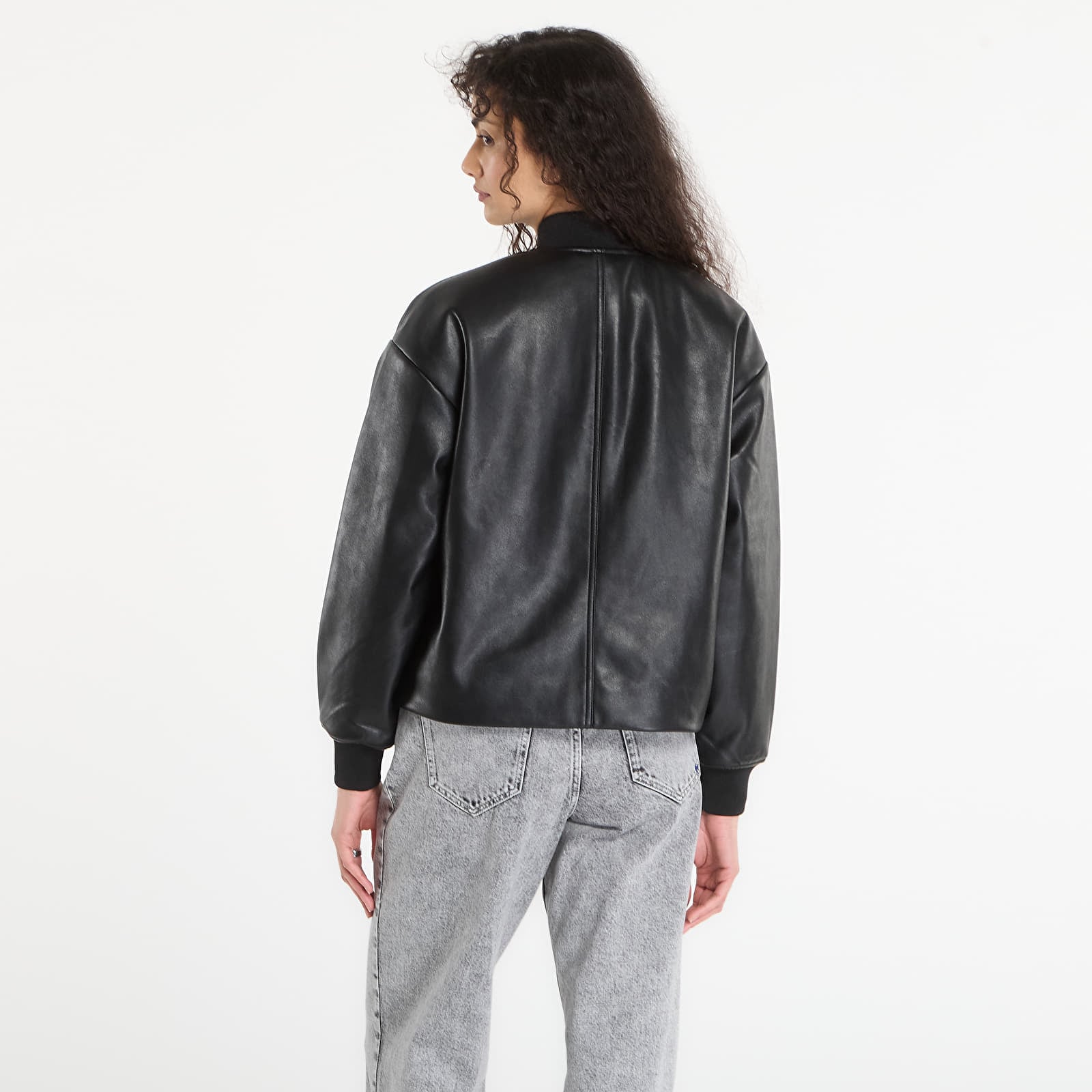 Jackets Karl Lagerfeld Jeans Faux Leather Bomber Jacket Black