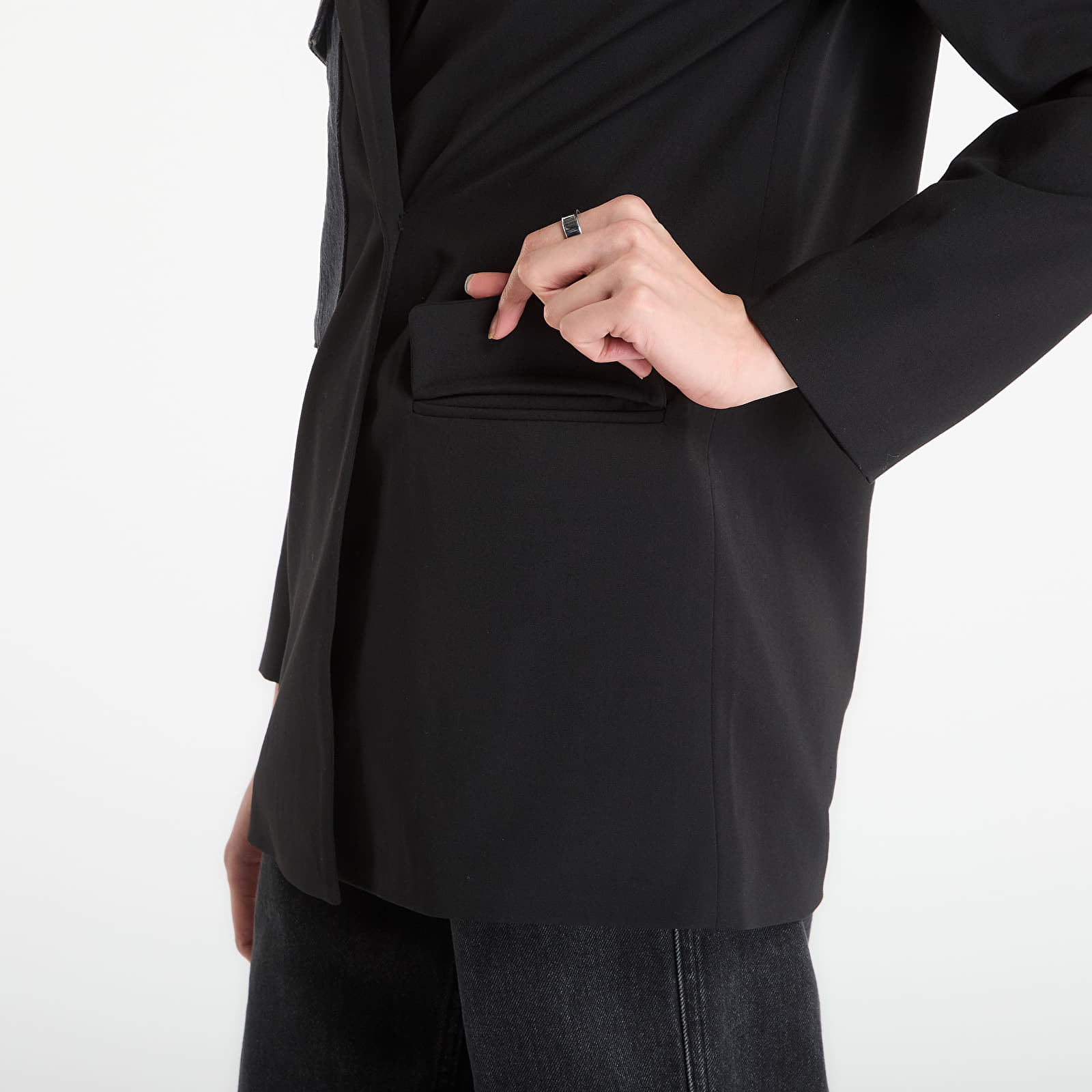 Paltai Karl Lagerfeld Jeans Mixed Denim Blazer Washed Black/ Black