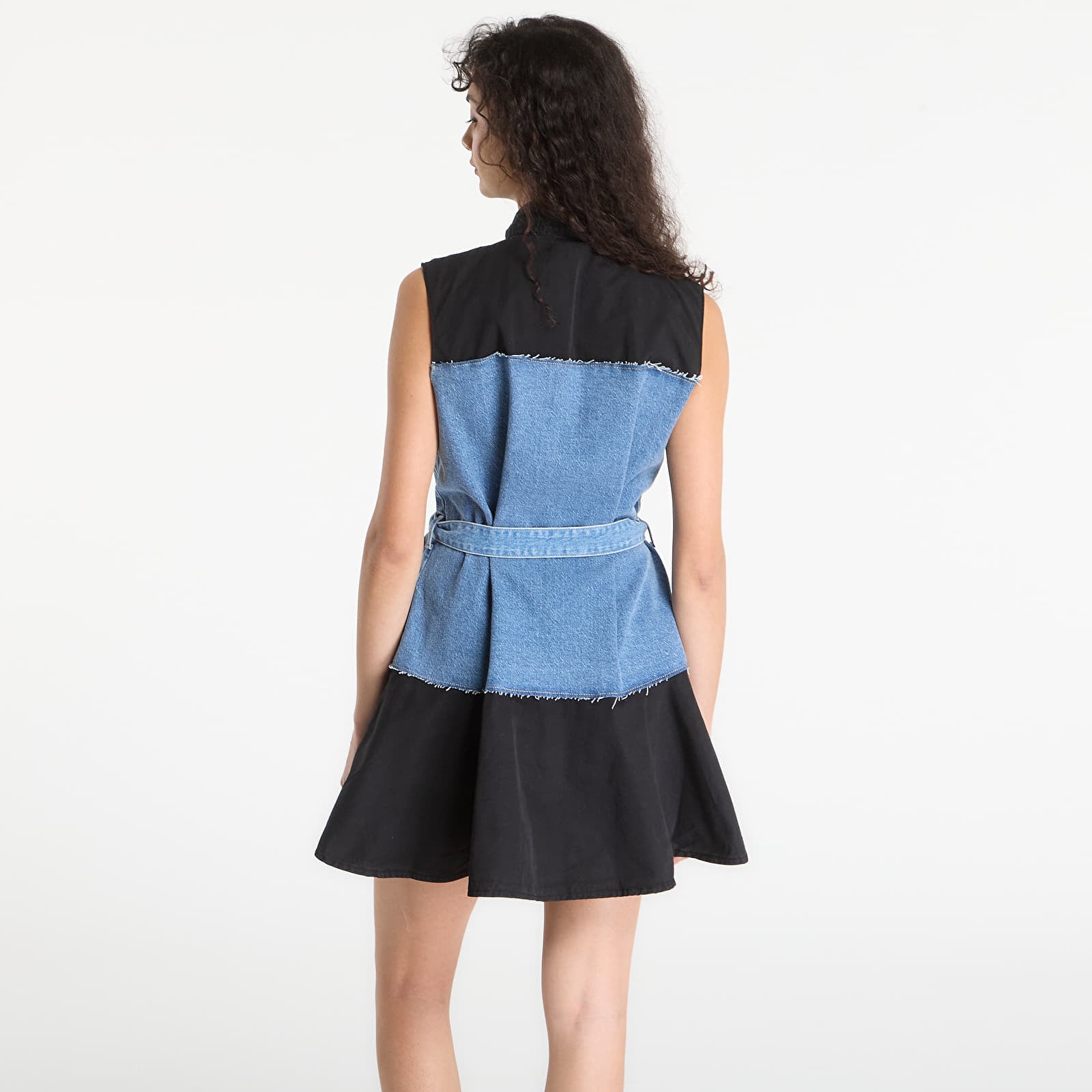 Klänningar Karl Lagerfeld Jeans Mixed Material Dress Washed Blue/ Black