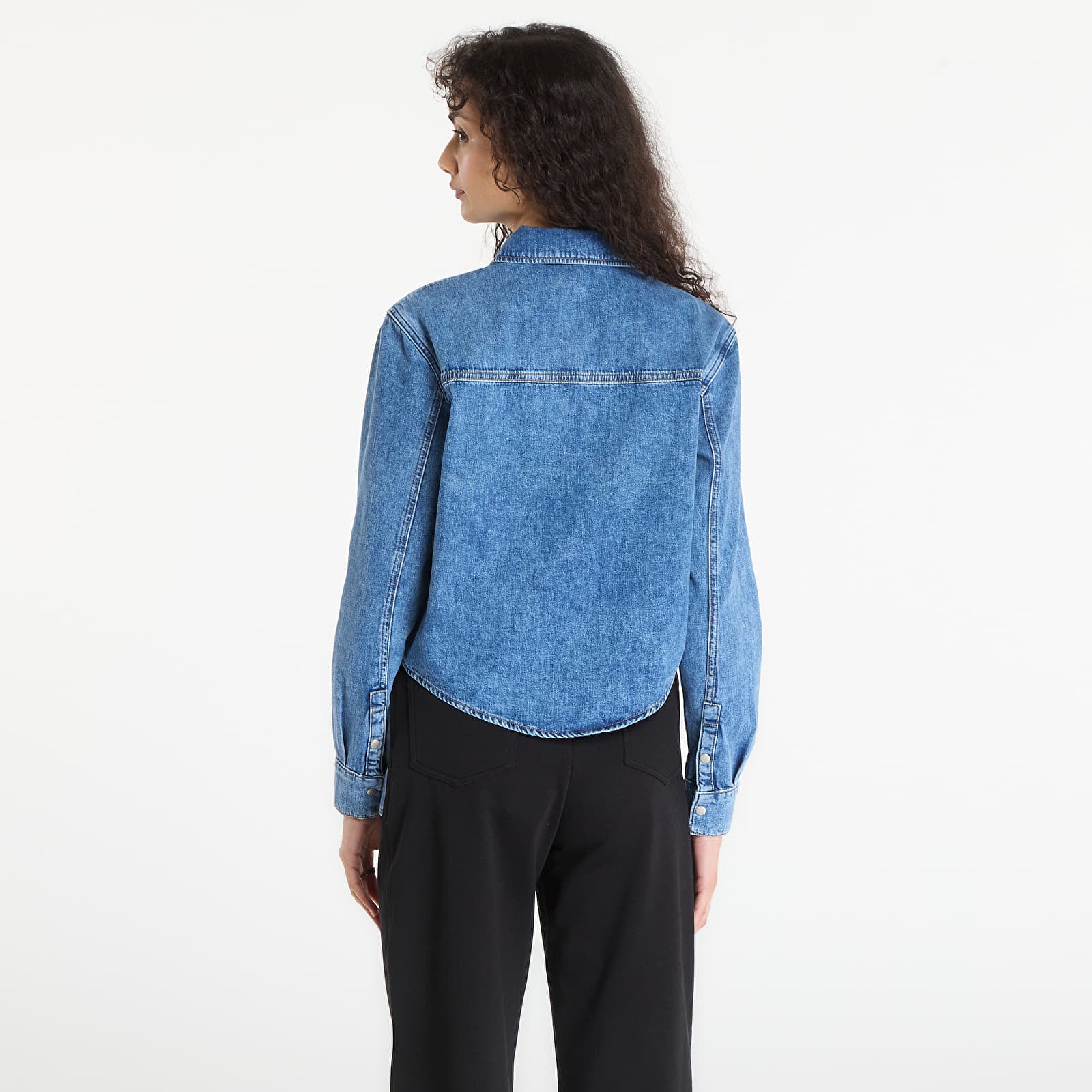 Marškiniai Karl Lagerfeld Jeans Boxy Denim Blouse Mid Blue