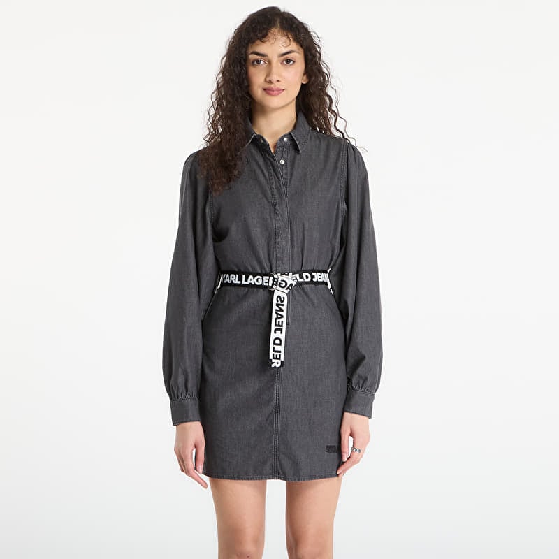 Rochie Karl Lagerfeld Jeans Denim Fitted Dress Washed Black
