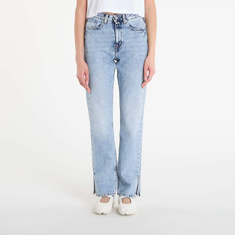 Karl Lagerfeld Jeans Hr Straight Jeans W/ Slit Visual Acid Mid Blue