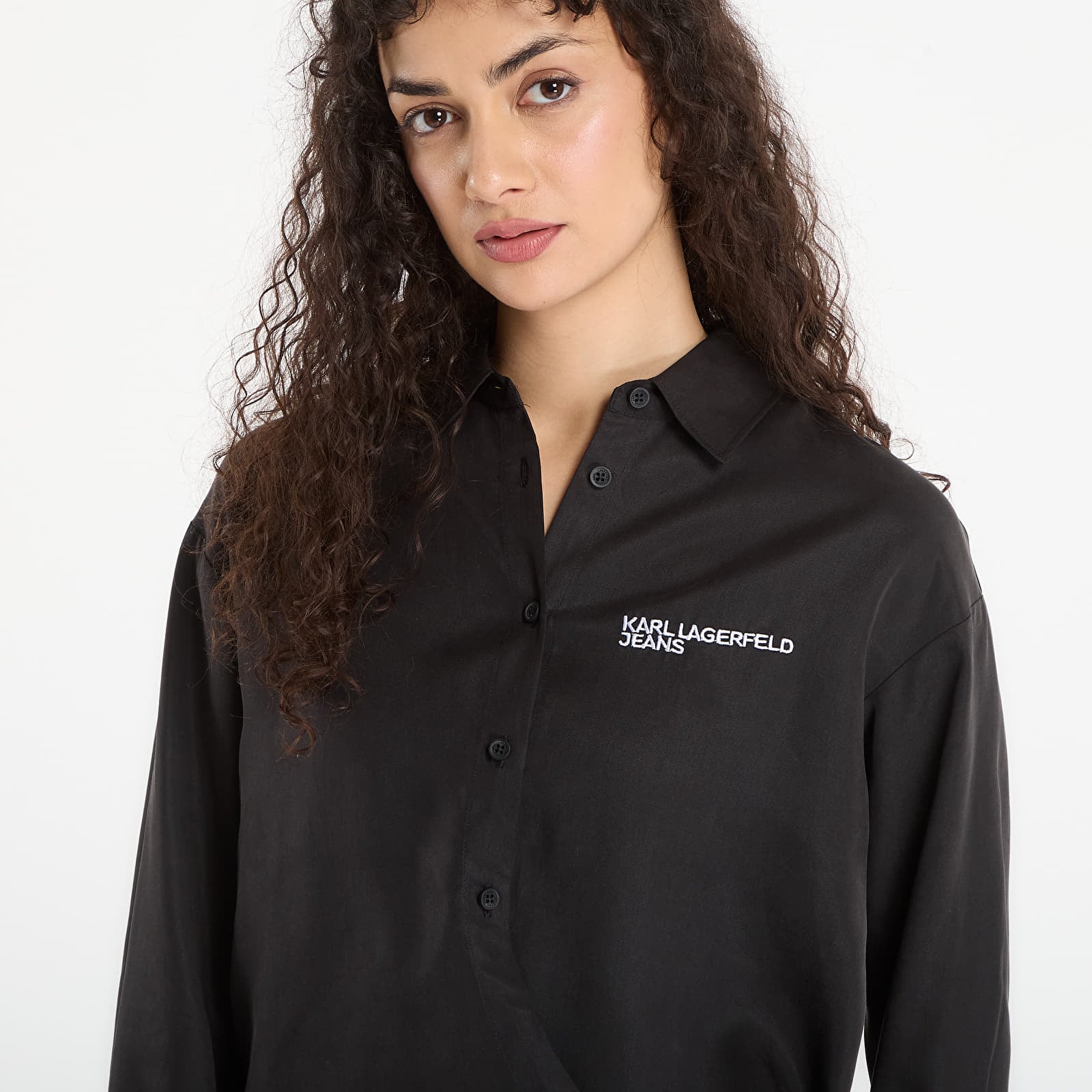 Viršutinė dalis Karl Lagerfeld Jeans Tied Blouse Black