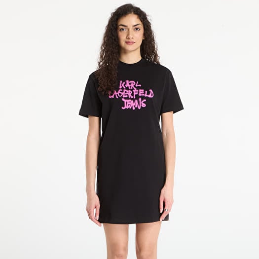 Habillage Karl Lagerfeld Jeans Graffiti Tee Dress Black