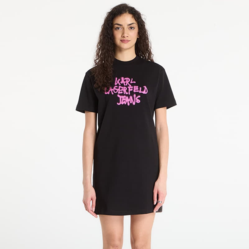 Rochie Karl Lagerfeld Jeans Graffiti Tee Dress Black