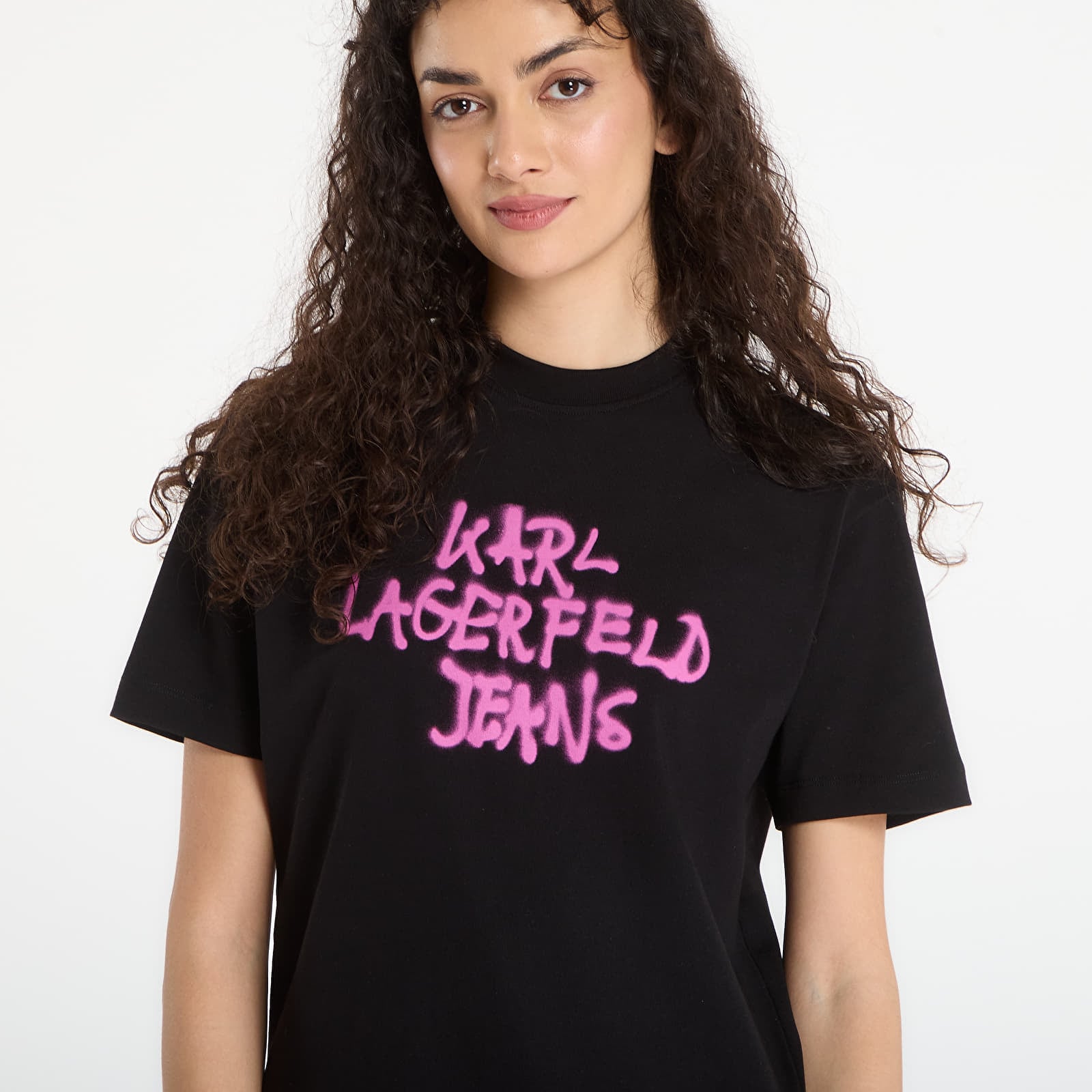 Suknelės Karl Lagerfeld Jeans Graffiti Tee Dress Black
