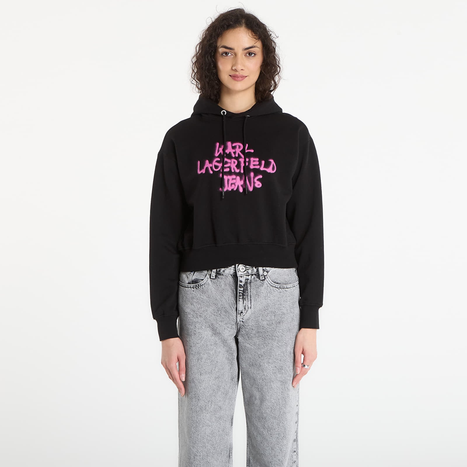 Sweatshirt Karl Lagerfeld Jeans Reg Graffiti Hoodie Black XS