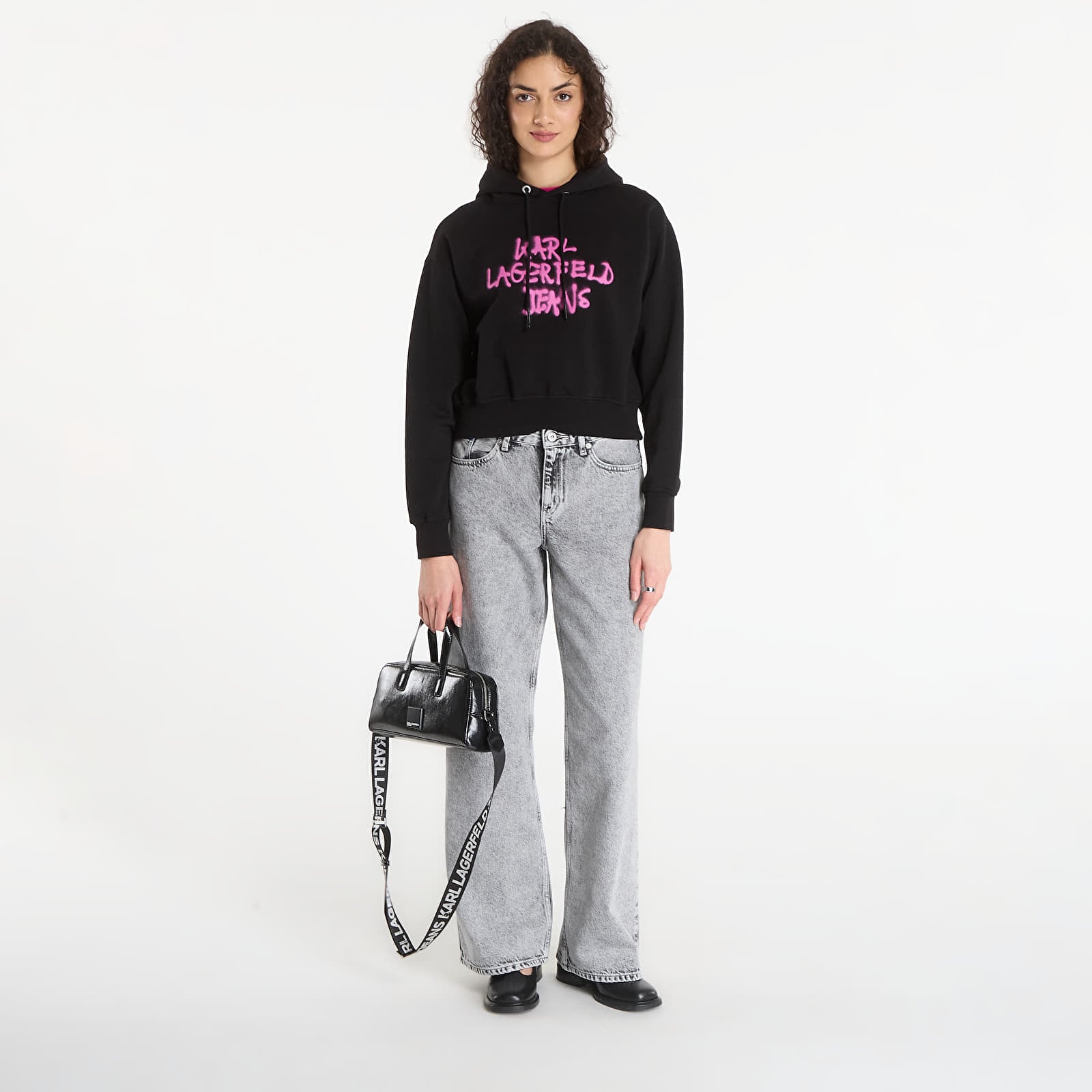 Φούτερ Karl Lagerfeld Jeans Reg Graffiti Hoodie Black