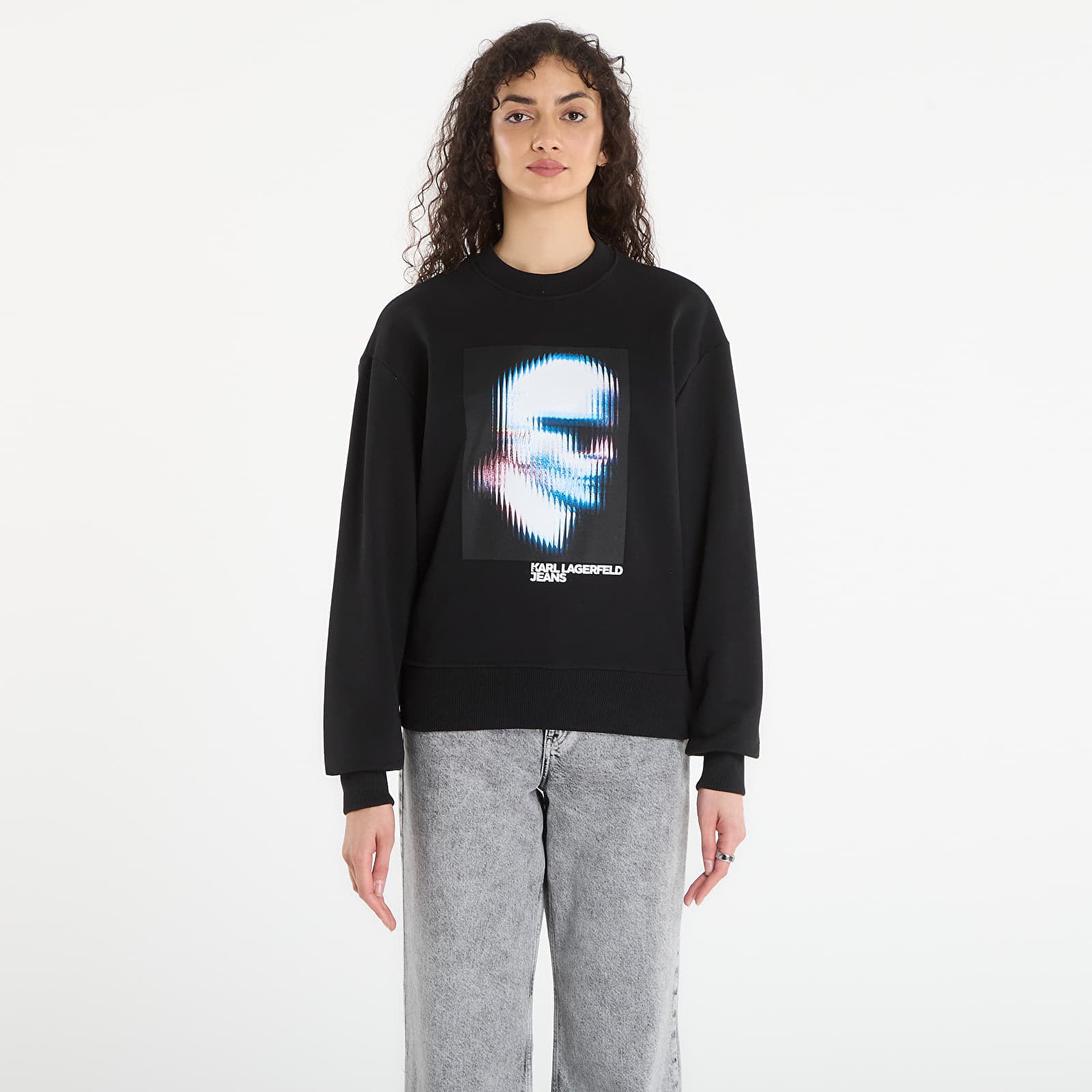 Mikiny Karl Lagerfeld Jeans Relaxed Karl Sweat Black