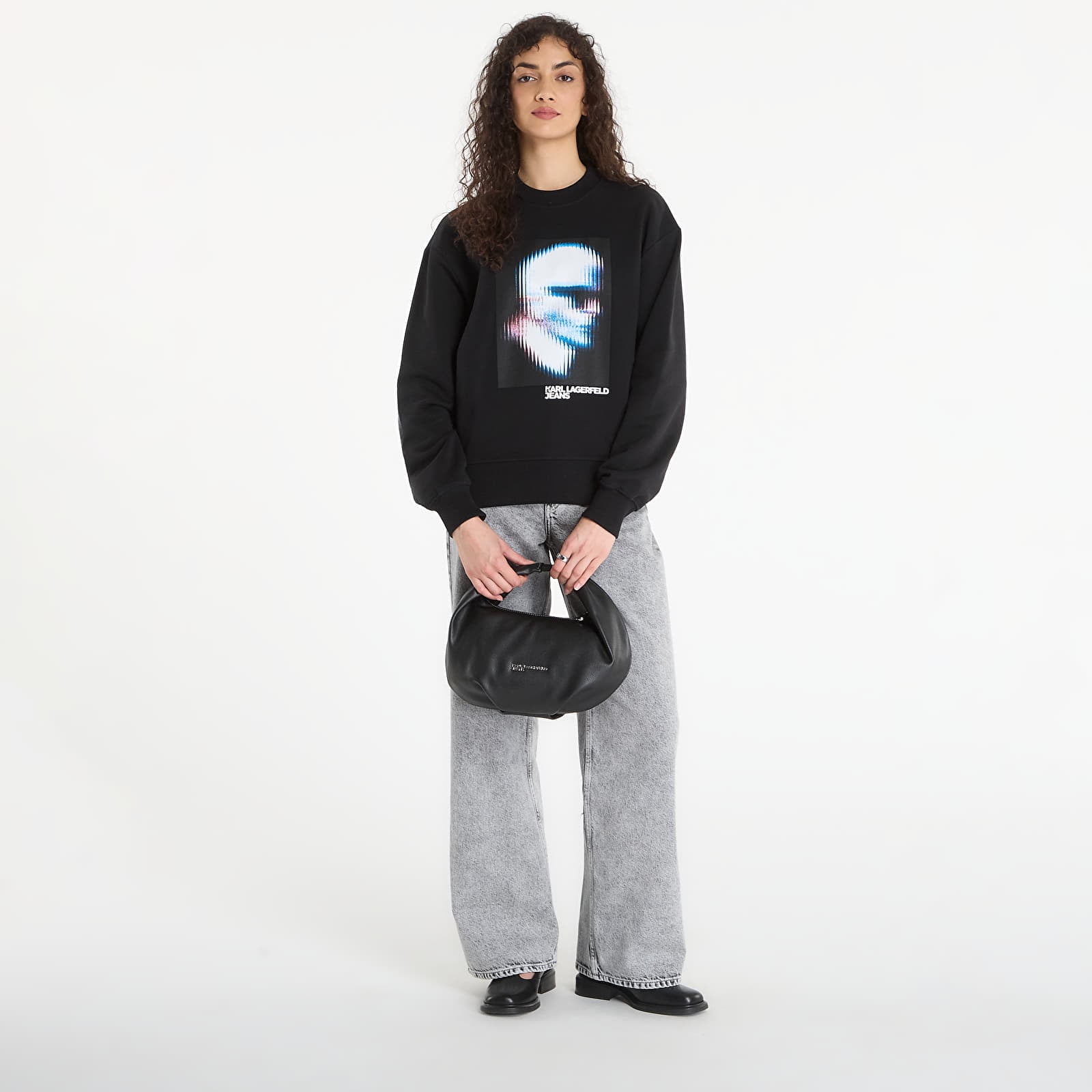 Mikiny Karl Lagerfeld Jeans Relaxed Karl Sweat Black