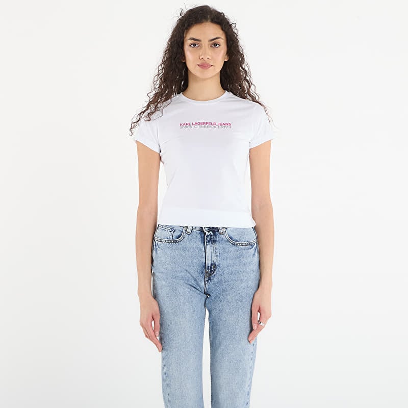 T-paita Karl Lagerfeld Jeans Slim Ss Reflection Tee White