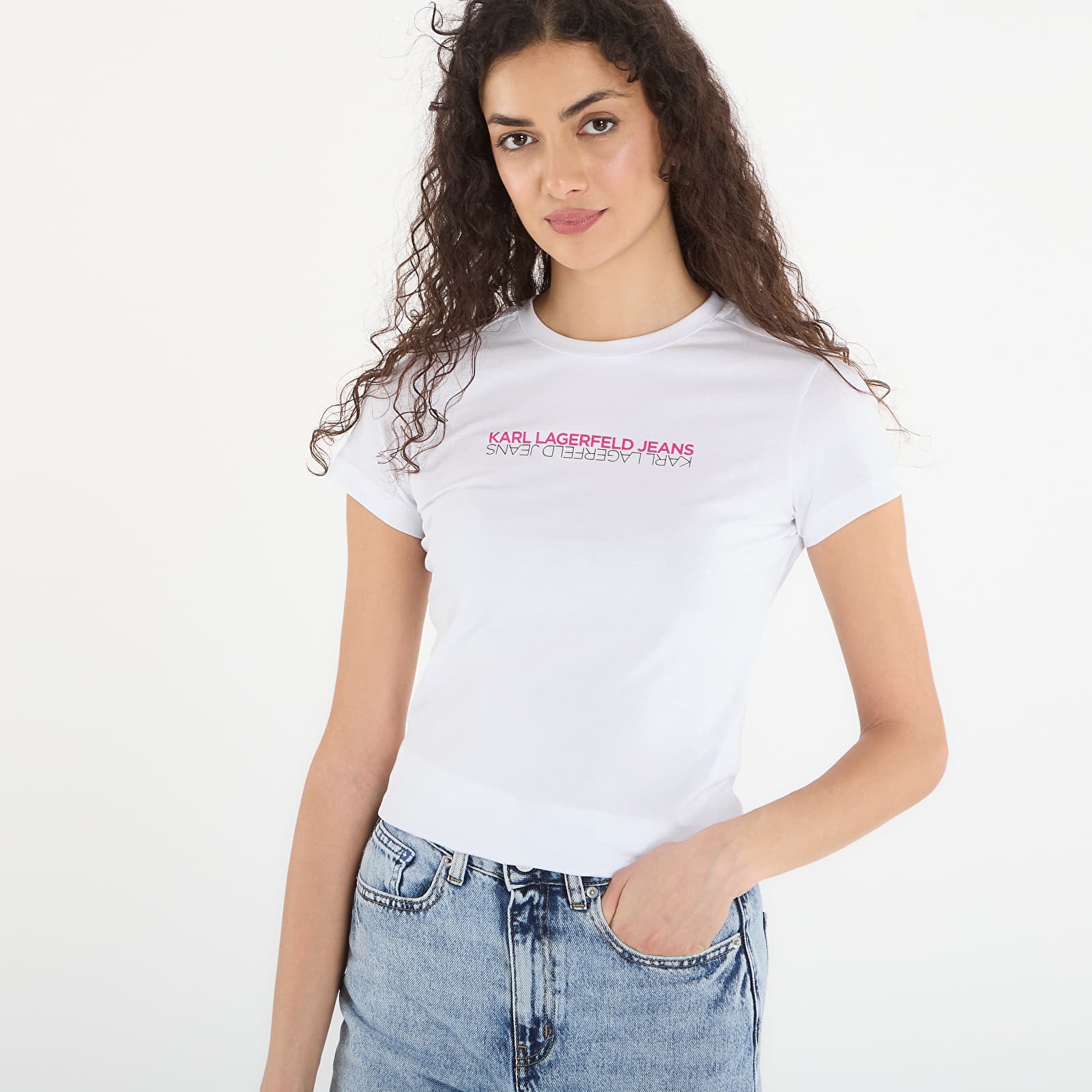 T-shirts Karl Lagerfeld Jeans Slim Ss Reflection Tee White