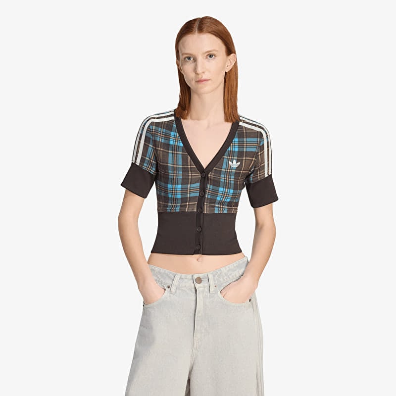 T-skjorte adidas Checked V-Neck Shirt With Buttons Multicolor