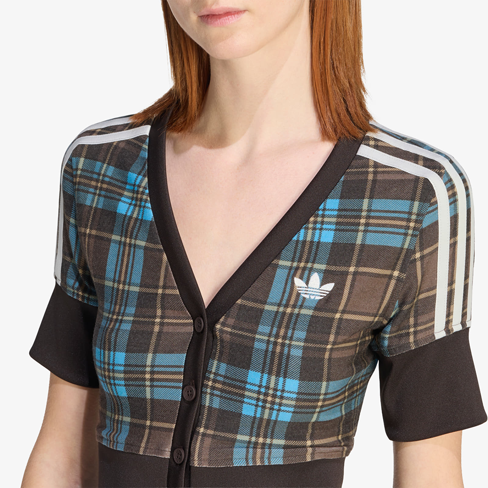 Dámske tričká adidas V-Neck Check Multicolor