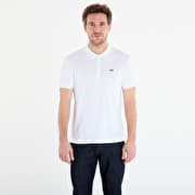 LACOSTE Short Sleeved Ribbed Collar Shirt White