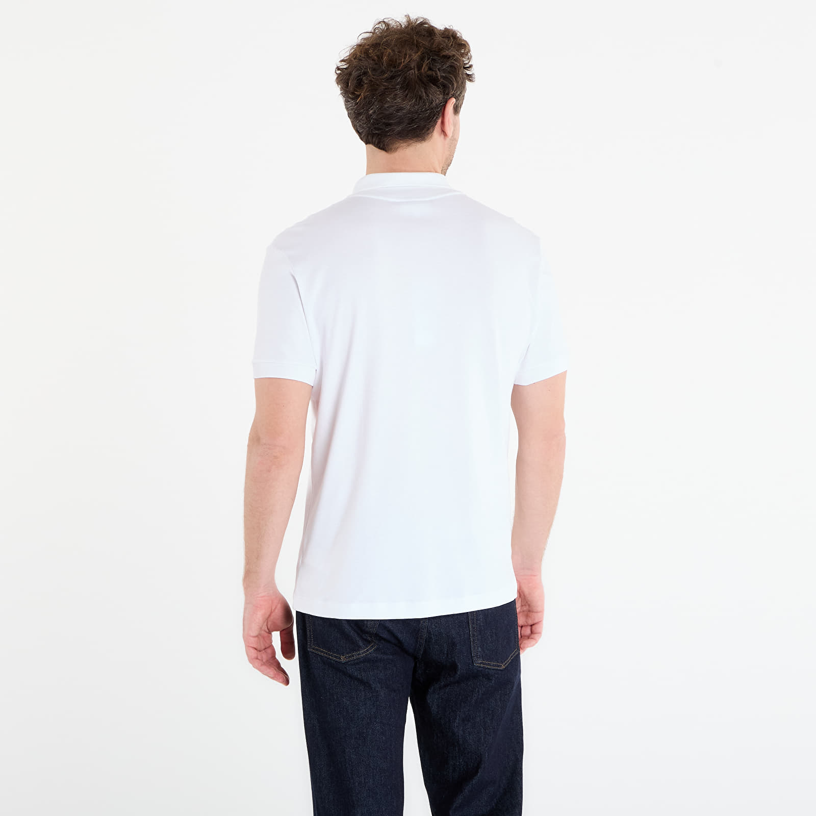 T-shirts  LACOSTE Short Sleeved Ribbed Collar Shirt White