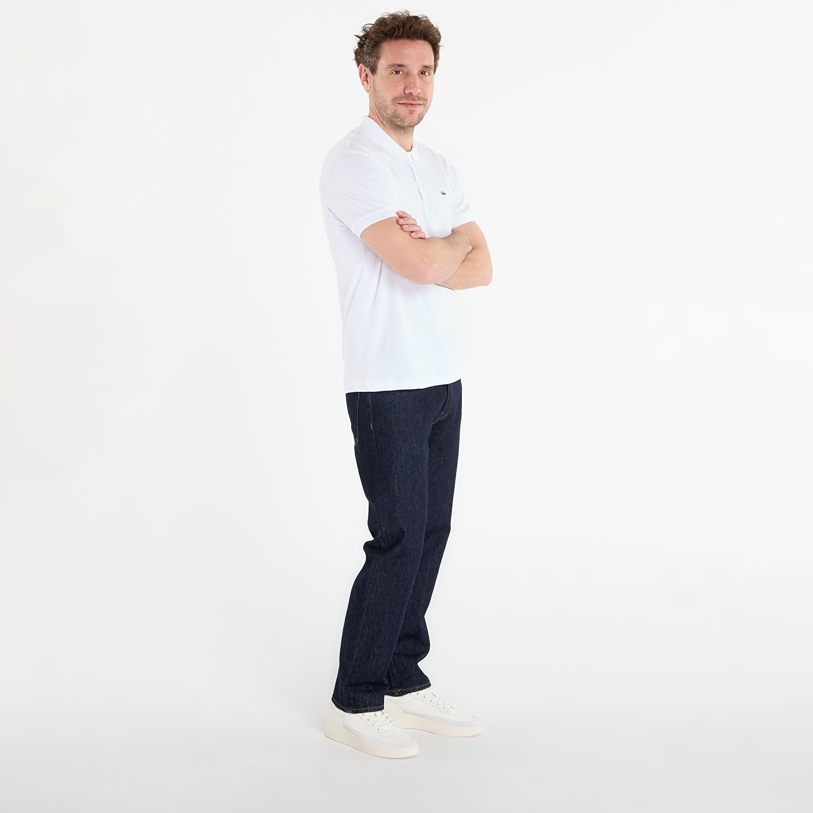 T-shirts  LACOSTE Short Sleeved Ribbed Collar Shirt White