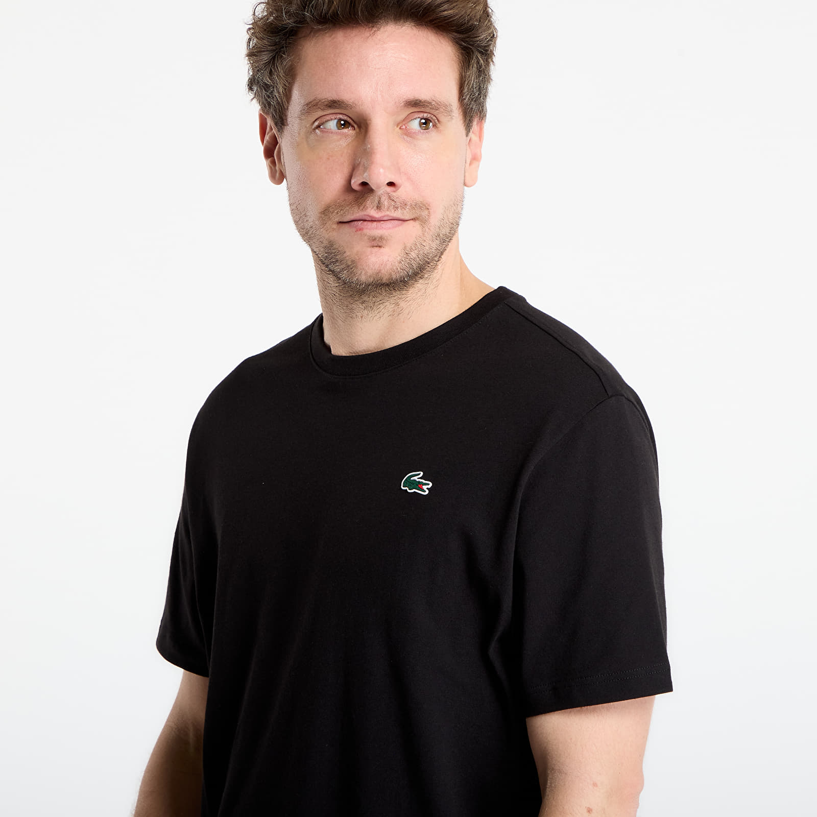 T-shirts  LACOSTE Tee-Shirt Black/ Lamb'S Lettuce