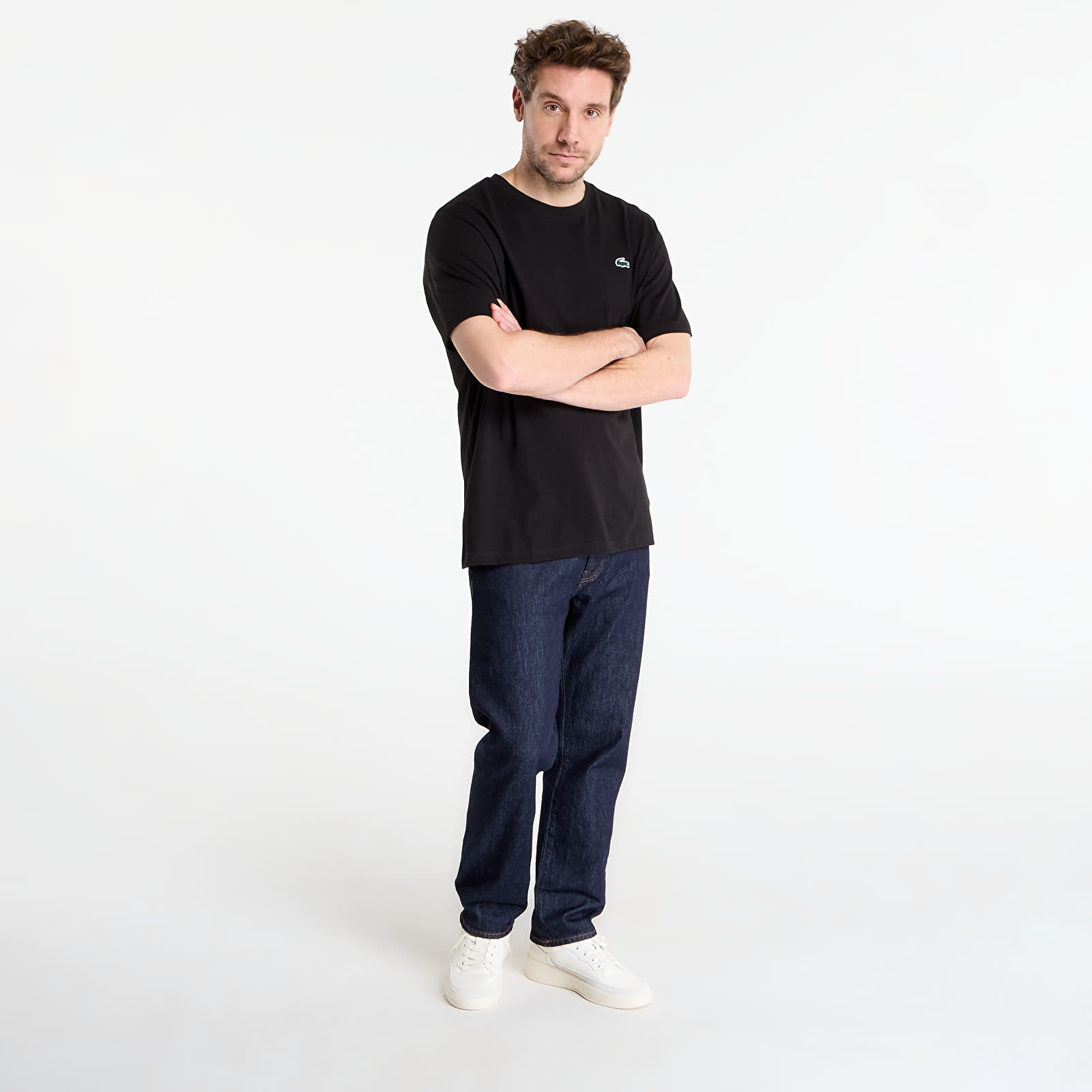 T-shirts  LACOSTE Tee-Shirt Black/ Lamb'S Lettuce