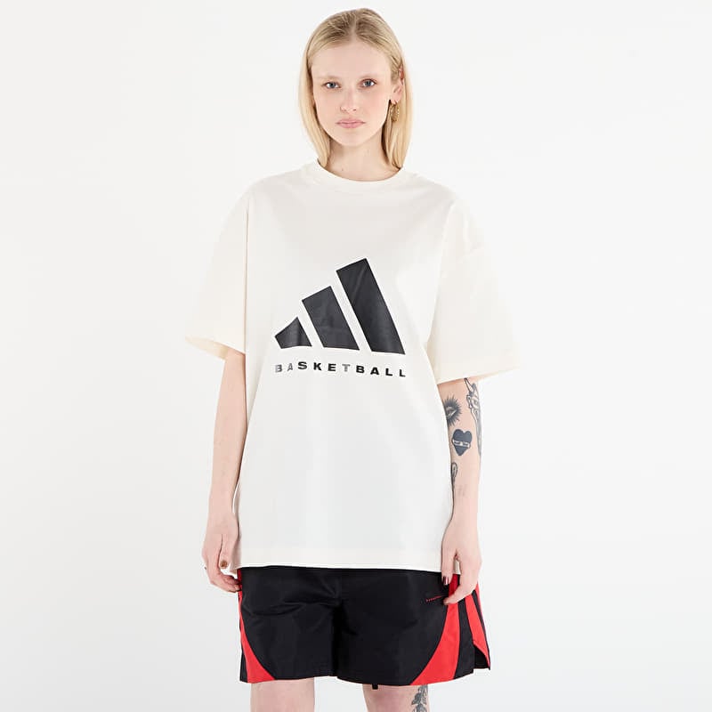 T-Shirt adidas Basketball T-Shirt (Gender Neutral) Off White/ Black