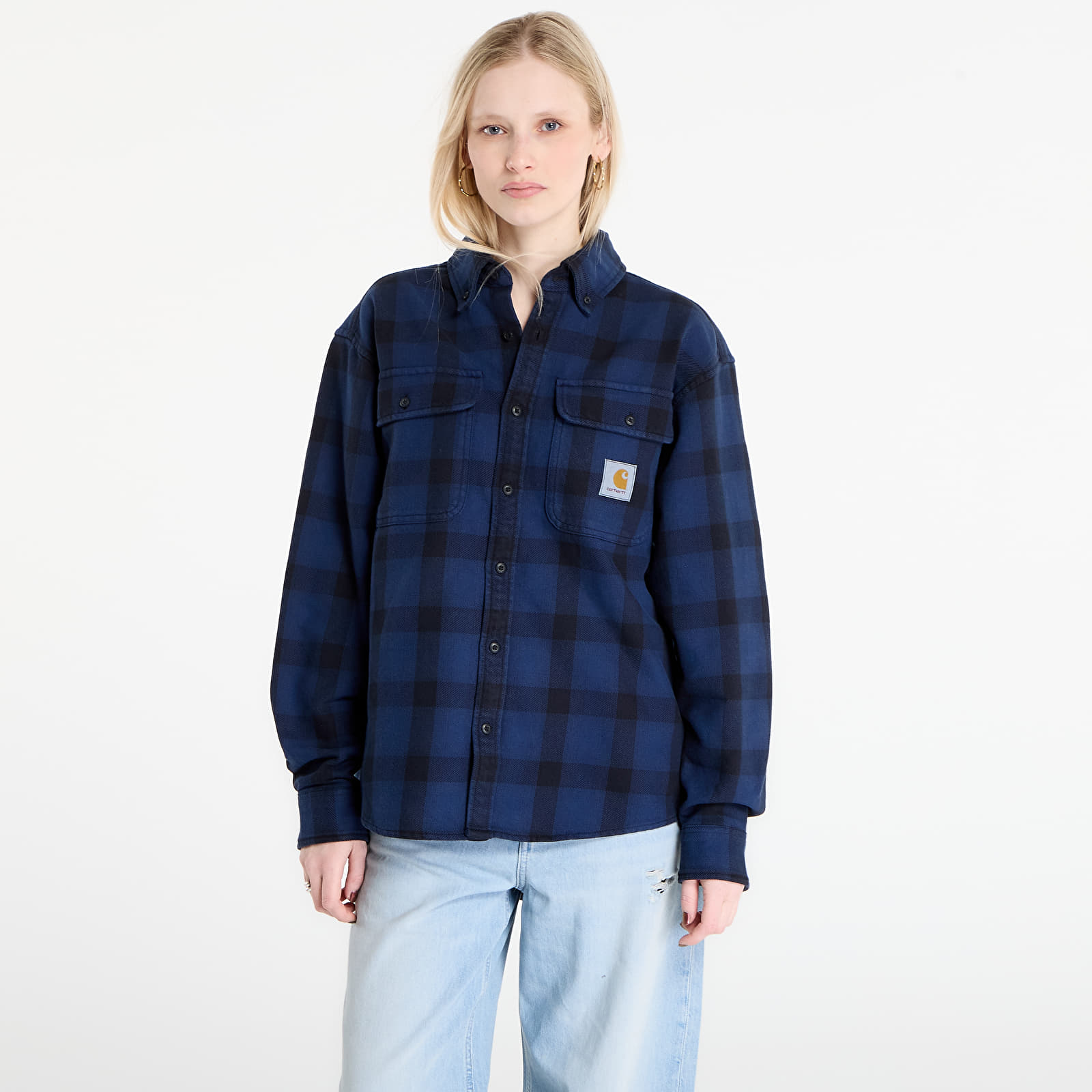 Muške majice Carhartt WIP L/S Edmands Shirt UNISEX Edmands Check/ Natural/ Jupiter