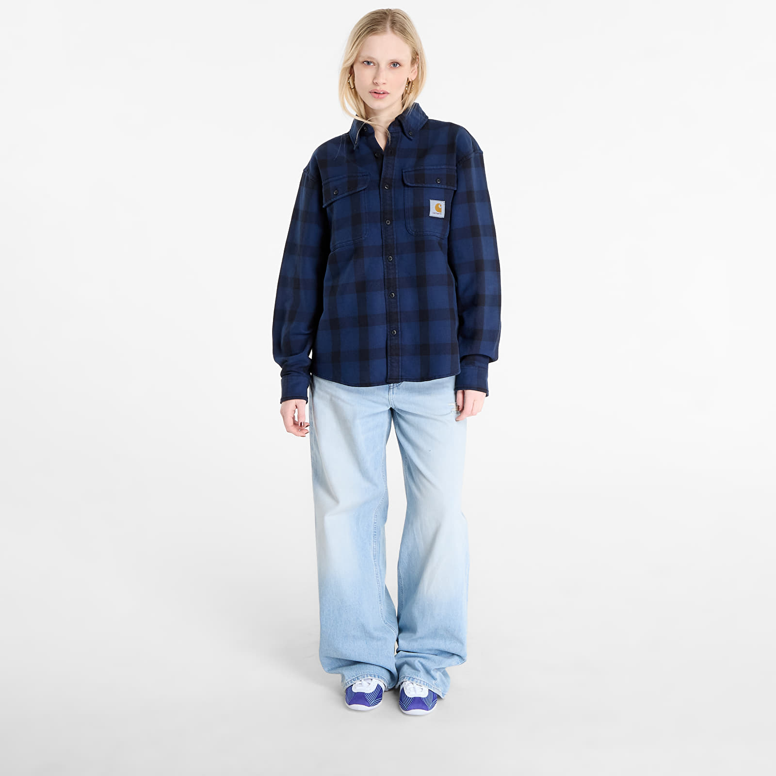 Muške majice Carhartt WIP L/S Edmands Shirt UNISEX Edmands Check/ Natural/ Jupiter