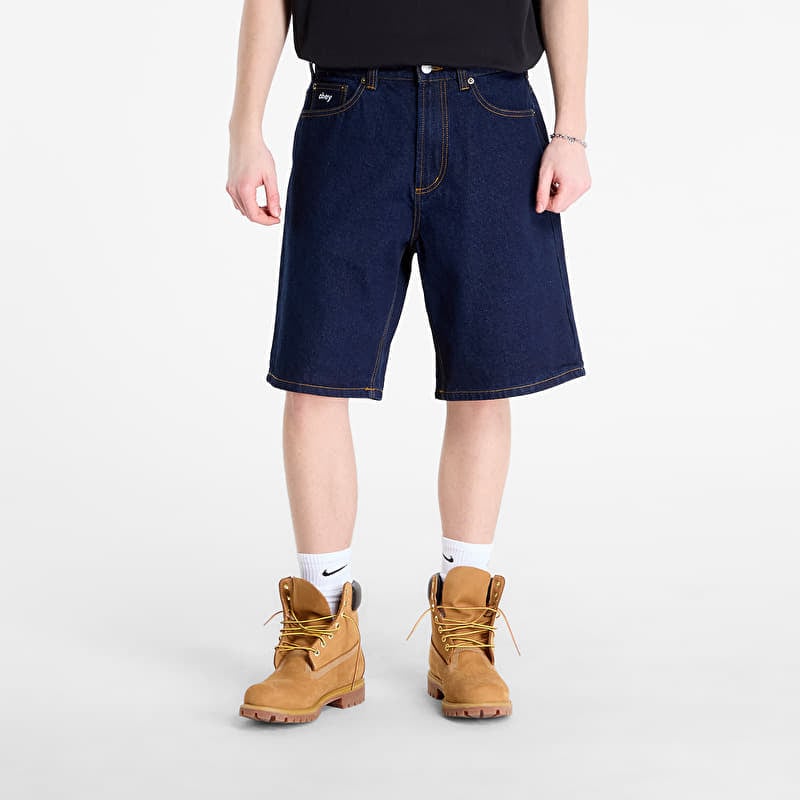 Kurze Hosen OBEY Bigwig Baggy Denim Short Rinse Indigo