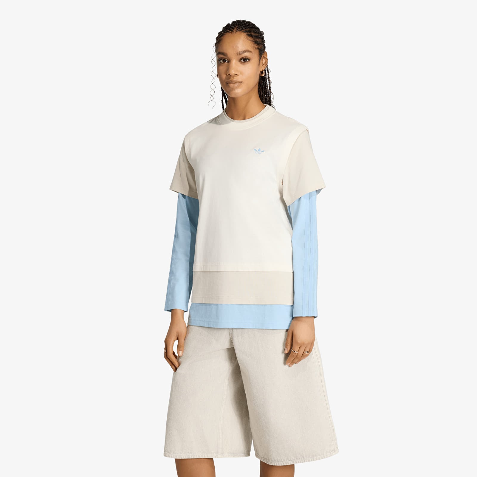 T-shirt adidas Layered Ls Off White M