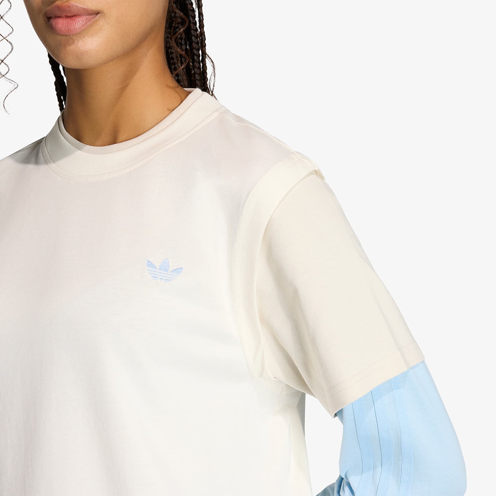 Moteriški marškinėliai adidas Layered Ls Off White