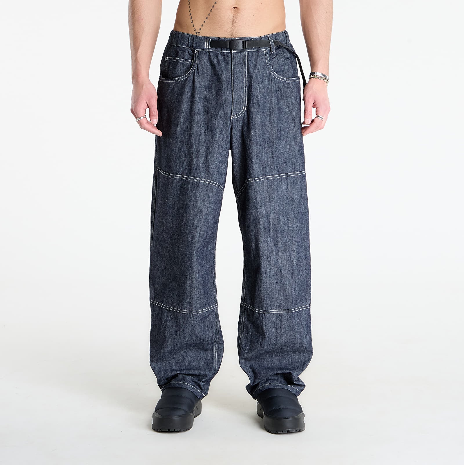 Pantalons homme Gramicci Japanese Chambray Double Knee UNISEX Navy