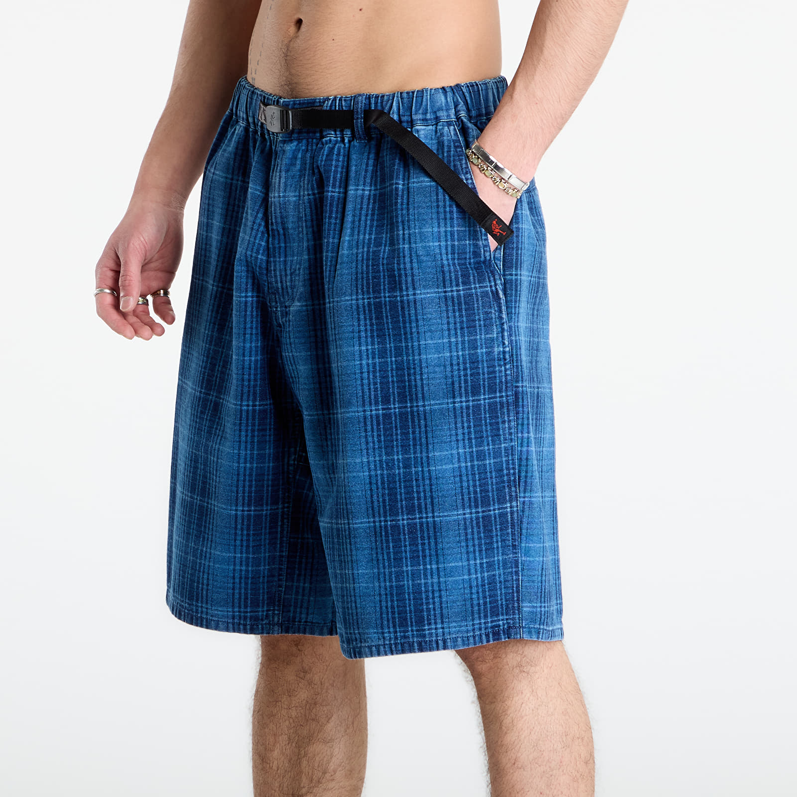 Shorts homme Gramicci Lagoon Short Denim Plaid UNISEX Indigo Checkered Plaid