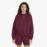 adidas 3 Stripes Studio Hoodie Maroon